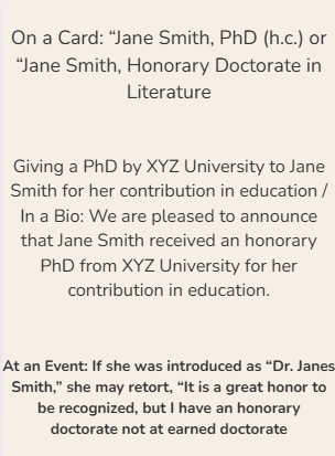 Honorary PhD
