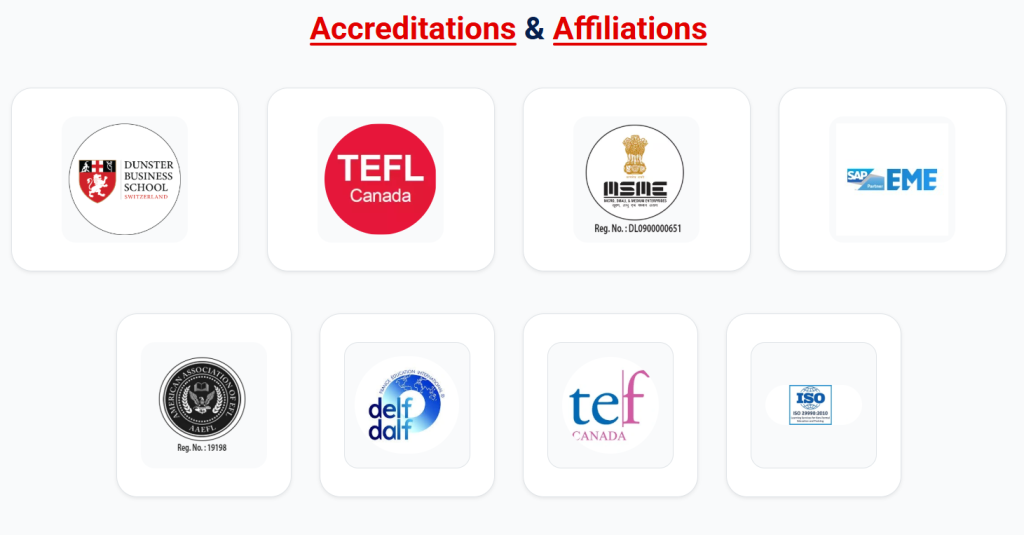 Accreditations & Affiliations of Eduwatts